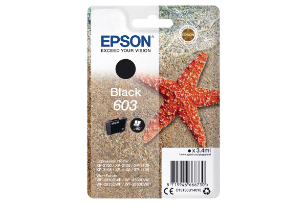 EPSON Tintenpatrone 603 schwarz T03U14010 XP-2100 150 Seiten