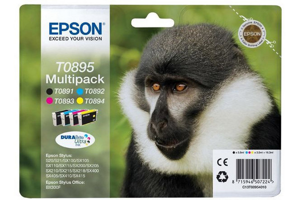 EPSON Multipack Tinte CMYBK T089540 Stylus S20/SX405 4x3.5ml