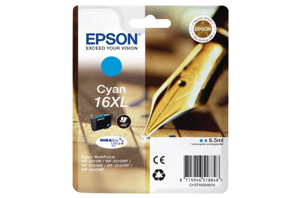 EPSON Tintenpatrone 16XL cyan T163240 WF 2010/2540 450 Seiten