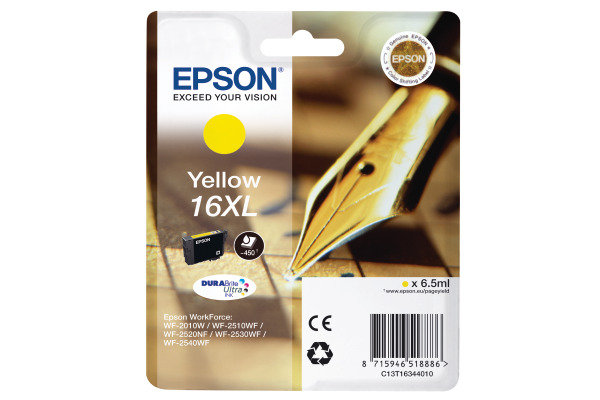 EPSON Tintenpatrone 16XL yellow T163440 WF 2010/2540 450 Seiten