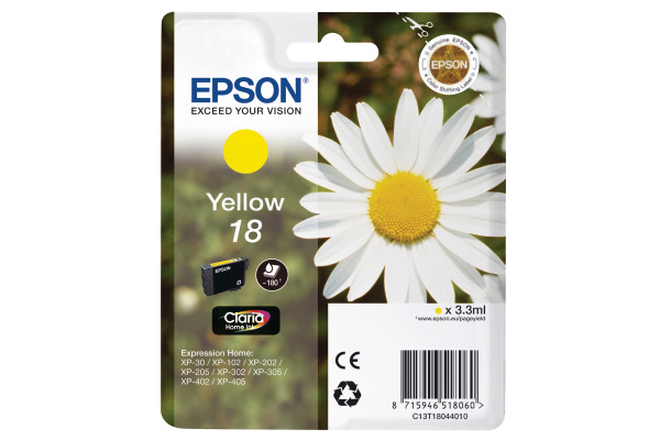 EPSON Tintenpatrone yellow T180440 XP 30/405 180 Seiten