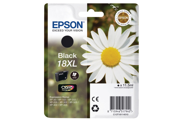 EPSON Tintenpatrone 18XL schwarz T181140 XP 30/405 470 Seiten
