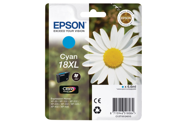 EPSON Tintenpatrone 18XL cyan T181240 XP 30/405 450 Seiten