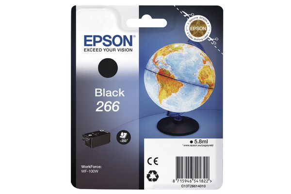 EPSON Tintenpatrone schwarz T266140 Workforce WF-100W 250 Seiten