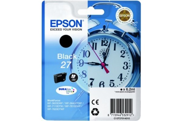 EPSON Tintenpatrone schwarz T270140 WF 3620/7620 350 Seiten