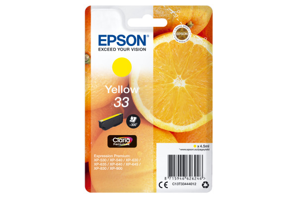 EPSON Tintenpatrone yellow T334440 XP-530/630/830 300 Seiten