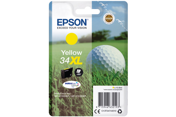 EPSON Tintenpatrone XL yellow T347440 WF-3720/3725DWF 950 Seiten