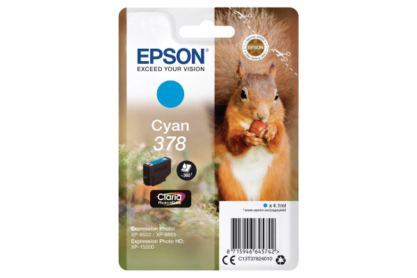 EPSON Tintenpatrone 378 cyan T378240 XP-8500/8505/15000 360 Seiten