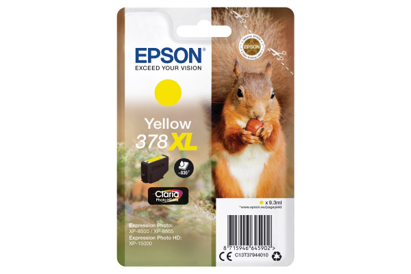 EPSON Tintenpatrone 378XL yellow T379440 XP-8500/8505/15000 830 Seiten