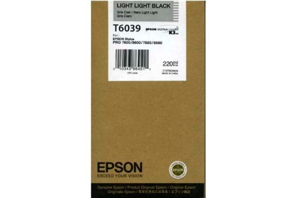 EPSON Tintenpatrone light-lig. black T603900 Stylus Pro 7880/9880 220ml