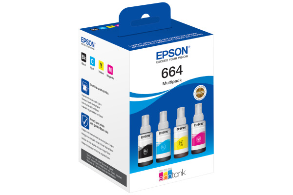 EPSON Multipack Tinte 664 CMYBK T664640 EcoTank L355/L555 4-color