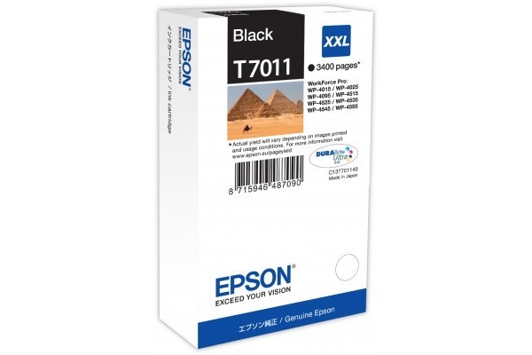 EPSON Tintenpatrone XXL schwarz T701140 WP 4000/4500 3´400 Seiten