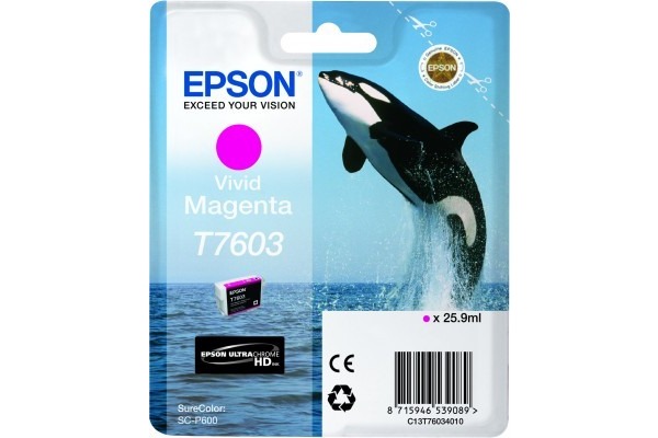 EPSON Tintenpatrone vivid magenta T760340 SureColor P 600 25,9ml