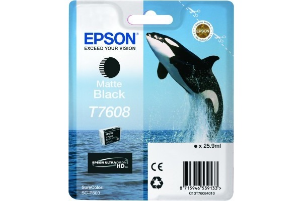 EPSON Tintenpatrone matte schwarz T760840 SureColor P 600 25,9ml