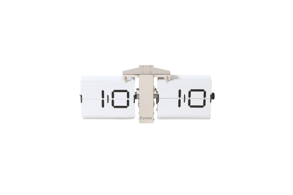 ESMEE Wanduhr Flip Clock 240.006.0 silber