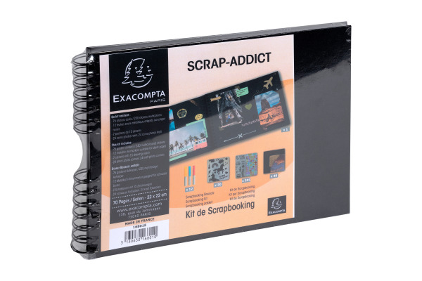 EXACOMPTA Kit Scrapbooking 32x22cm 16801E schwarz 70 Seiten