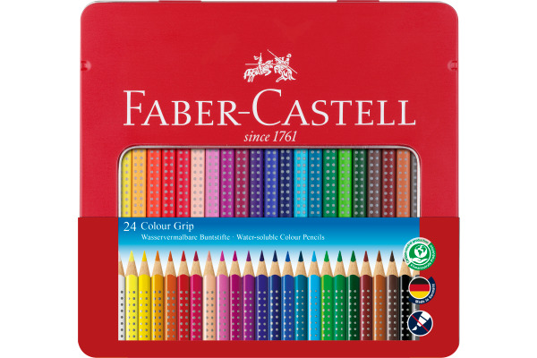 FABER-CA. Farbstifte Colour Grip 112423 24 Farben Metalletui