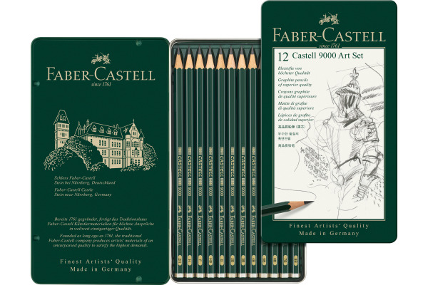 FABER-CA Bleistift 9000 8B-2H 119065 metallic, 12 Stück