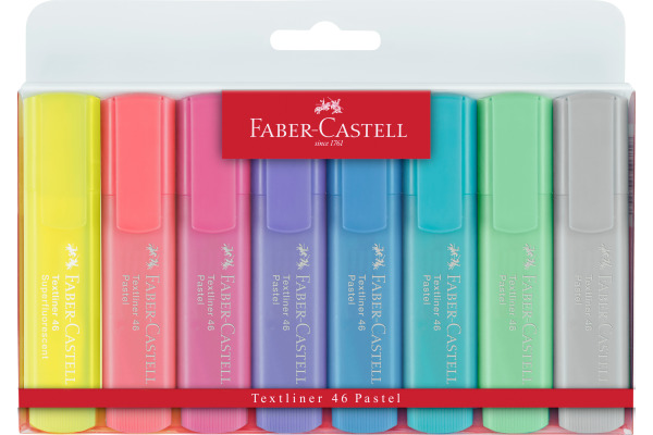 FABER-CASTELL Textliner 1548 Pastell 154681 8 Farben