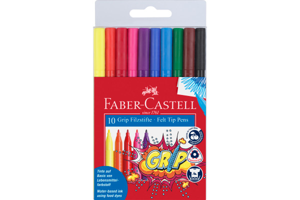 FABER-CASTELL Grip Colours 155310 10 Farben, Etui