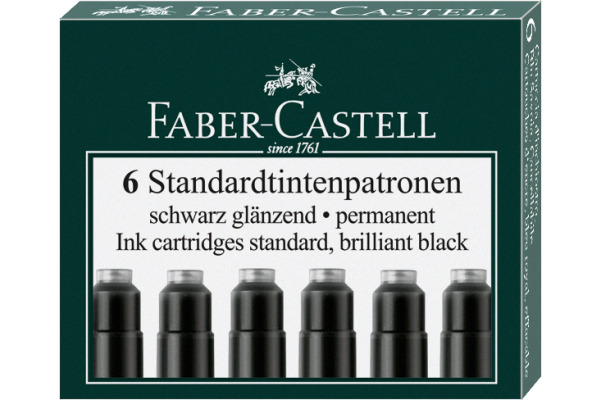 FABER-CASTELL Tintenpatrone 185507 schwarz 6 St&amp;uuml;ck