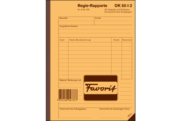 FAVORIT Regie-Rapporte Deutsch A5 9181 OK...