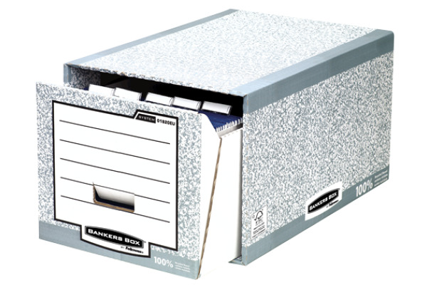 FELLOWES Aufbewahrungsbox grau 01820EU Karton, 35x29x54.5 cm