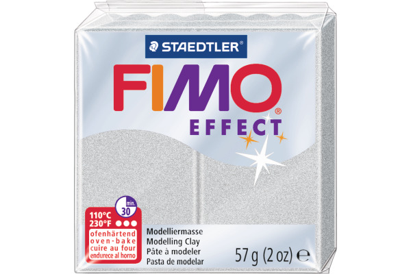 FIMO Knete Soft 57g 8020-81 metallic silber
