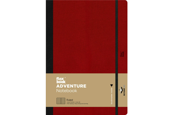 FLEXBOOK Notebook Adventure 21.00079 linert 17x24cm red