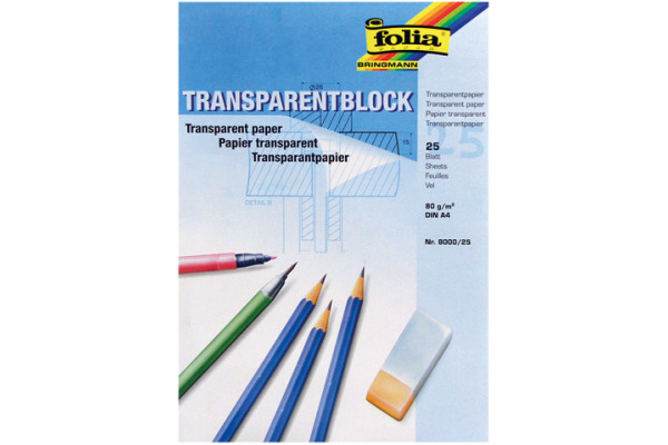 FOLIA Transparentpapier A4 03.8000.25 80 85g 25 Blatt