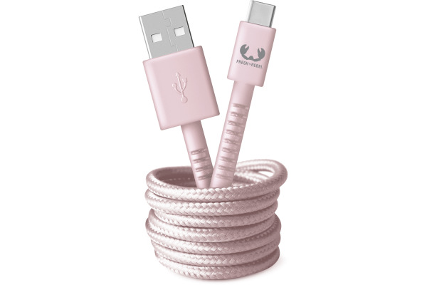 FRESH´N R USB A-USB C 3A 480Mbps 2UCC200SP 2m Smokey Pink
