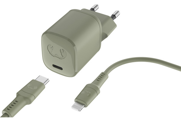 FRESH´N R Charger USB-C PD Dried Green 2WCL20DG + Lightning Cable 1.5m 20W