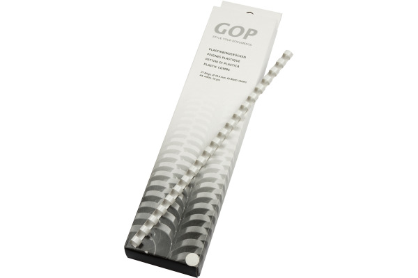 GOP Plastikbinderücken 020486 10mm weiss 25 Stück