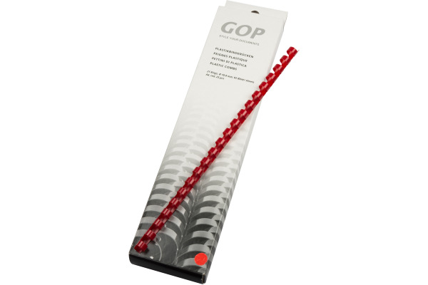 GOP Plastikbinderücken 020487 10mm rot 25 Stück