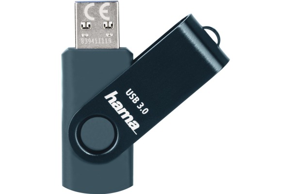 HAMA USB-Stick Rotate 182465 3.0, 128GB, 90MB/s, Petrol