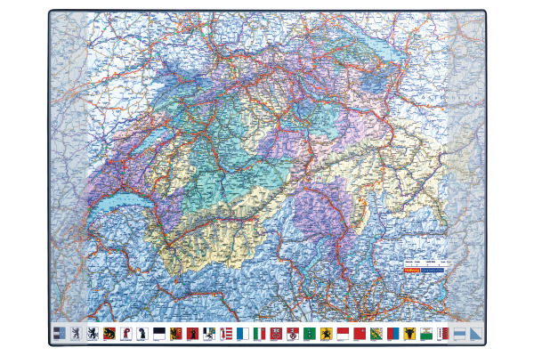HANSA Schreibunterlage DE/FR 41-6020.0 GeoPad Schweiz 65x50cm
