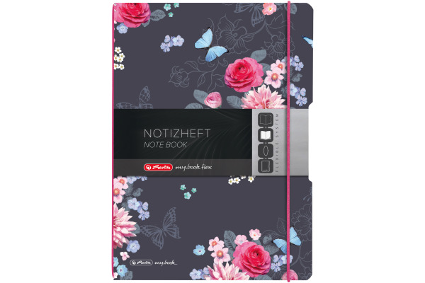 HERLITZ Notizheft my.book flex A4 50021550 Ladylike Flowers 40 Bl.kariert