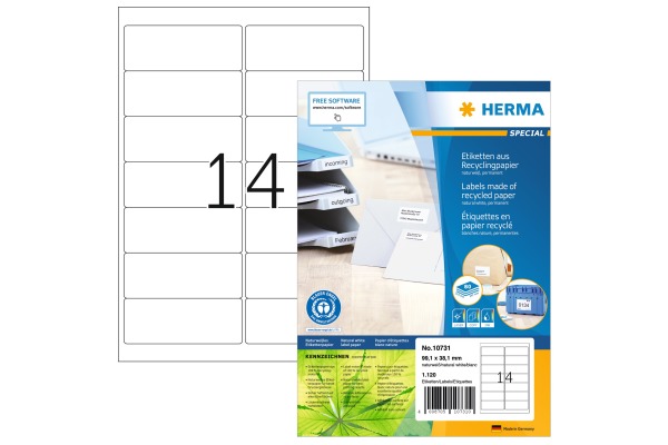 HERMA Etiketten 99.1x38.1mm 10731 recycling 1120 Stück