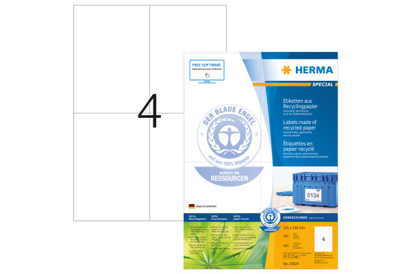 HERMA Etiketten 105x148mm 10829 recycling 400 St&amp;uuml;ck