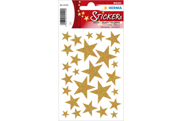 HERMA Sticker Sterne 15129 gold 27 Stück /1 Blatt