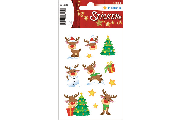 HERMA Sticker Weihnachten 15625 bunt 24 Stück/2 Blatt