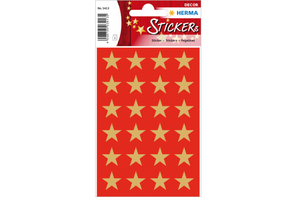 HERMA Sticker Sterne 3413 gold 72 Stück/3 Blatt