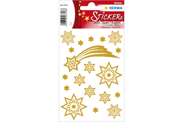 HERMA Sticker Weihnachten 3726 gold 19 Stück/1 Blatt