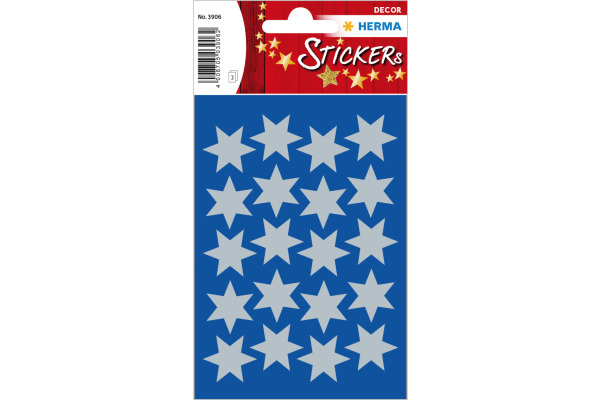 HERMA Sticker Sterne 21mm 3906 silber 60 Stück/3 Blatt