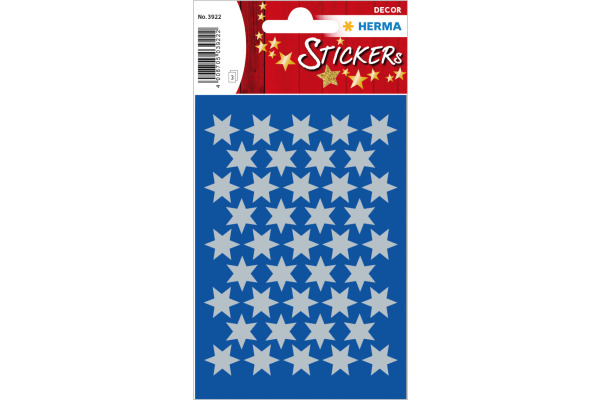 HERMA Sticker Sterne 14mm 3922 silber 123 Stück/3 Blatt