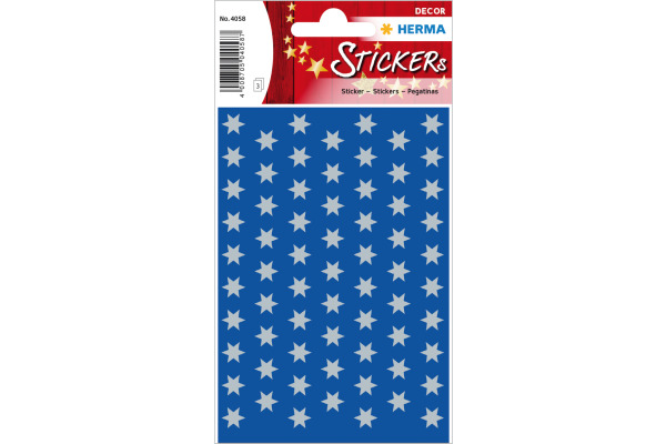 HERMA Sticker Sterne 8mm 4058 silber 201 Stück/3 Blatt