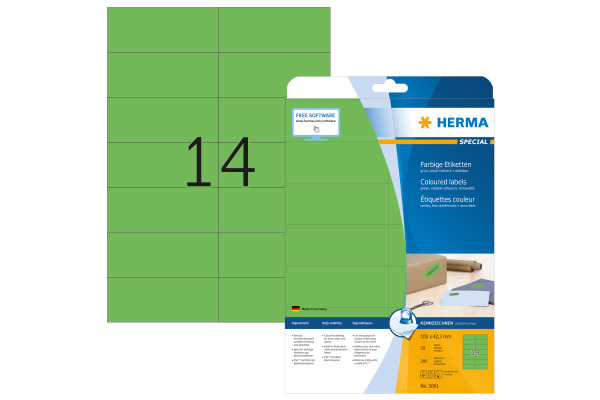 HERMA Etiketten Special 105×42,3mm 5061 grün 280 Stück