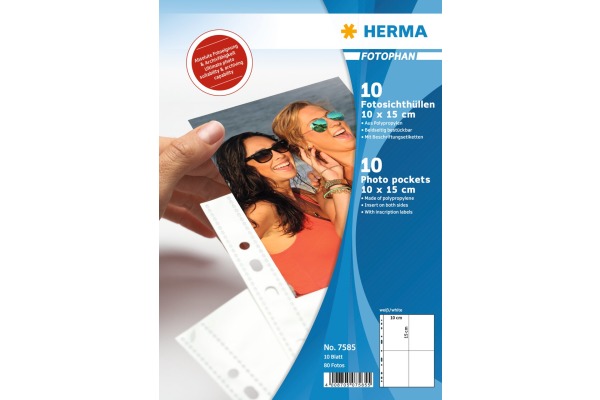 HERMA Fotophan Sichthüllen 10x15cm 7585 8 Stück/10 Blatt