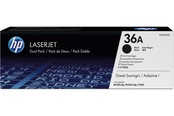 HP Toner-Modul 36A schwarz CB436AD LaserJet P1505 2 Stück