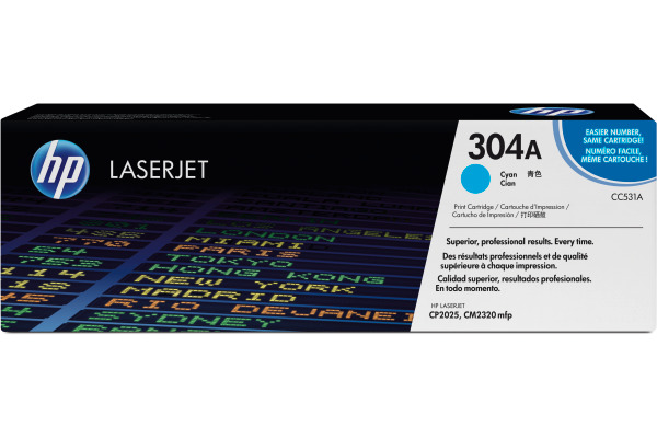 HP Toner-Modul 304A cyan CC531A Color LaserJet CP2025 2800 S.